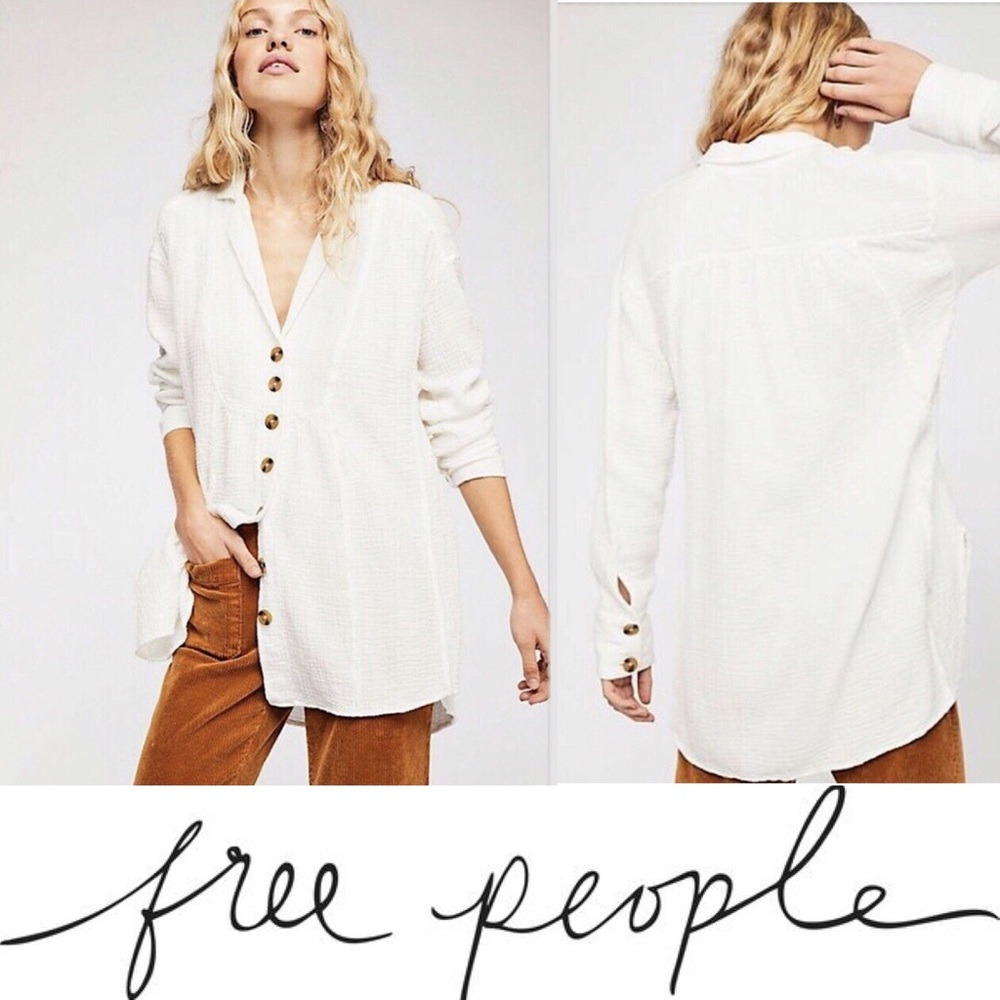 NWT Free People All About The Feel Button Down